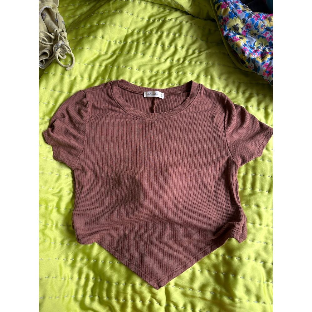 ACTIVE USA Womens Open Tie Back Crop Top Size Med GUC